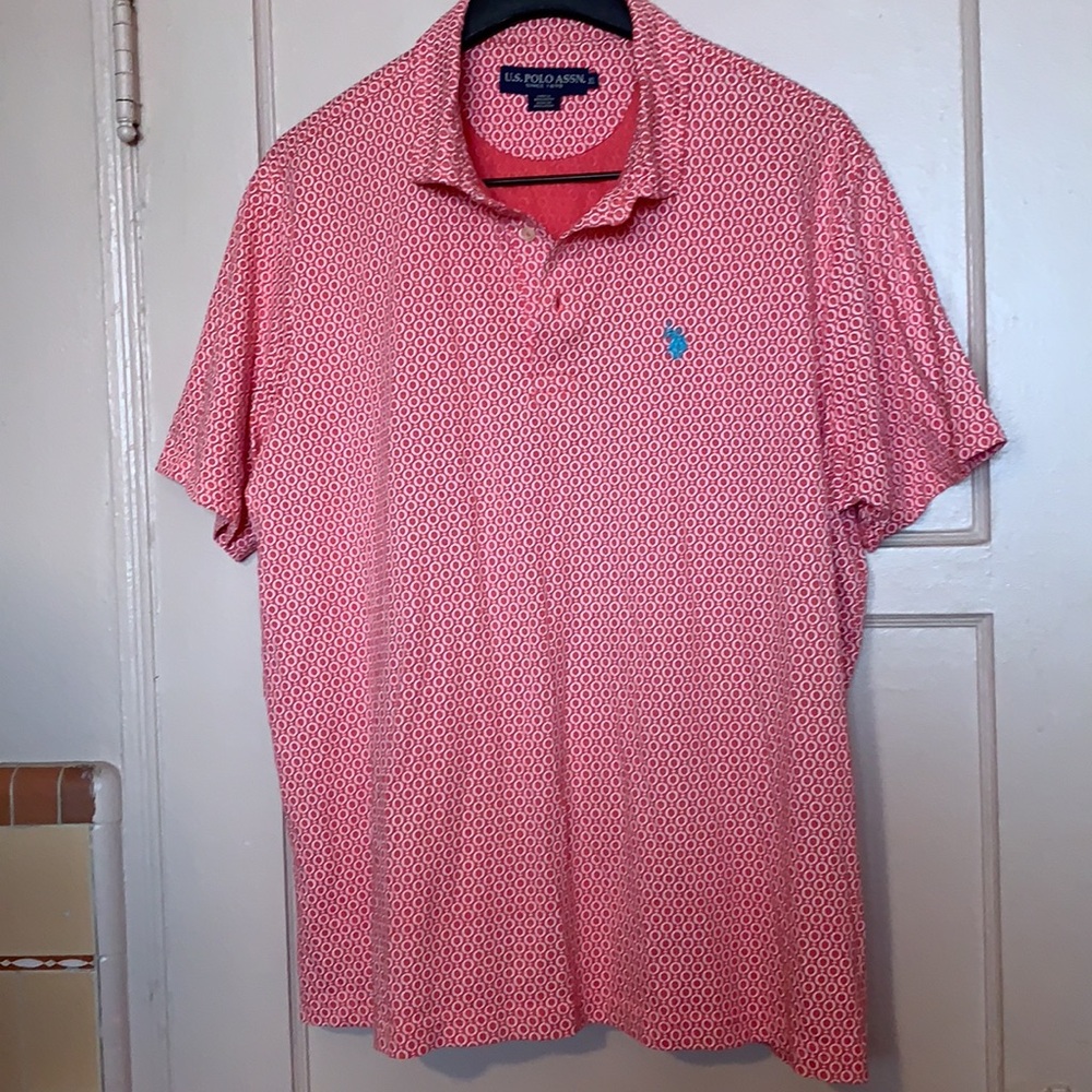 U.S. POLO ASSN., XL SHORT SLEEVES ORANGE WHITE MEN